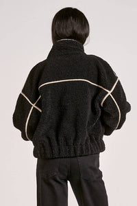 ELAN Cozy Fall Coat Jacket in black natural - women's jacket - detail view