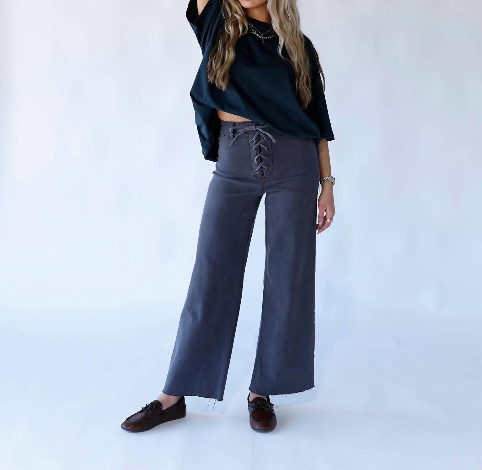 Miou Muse - Smokeshow Lace Up Jeans