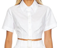 Matthew Bruch - Cropped Tie Back Button Up