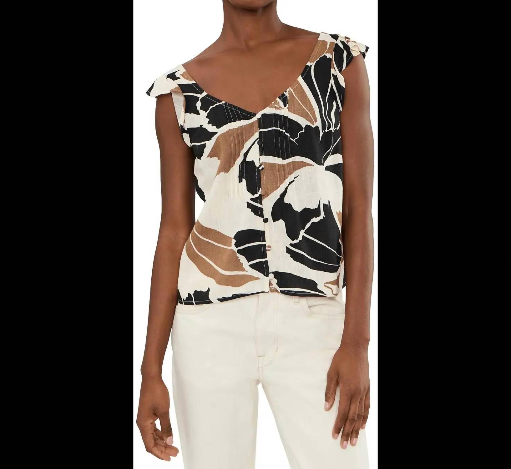 Sanctuary - Within Time Button Linen Shell Top