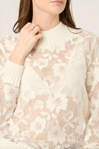 BTB Los Angeles Rue Floral Sweatshirt in ivory - women's top - view 4