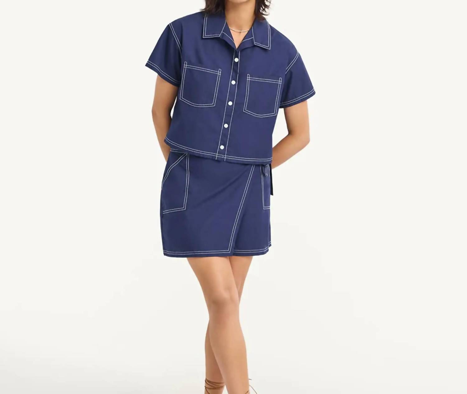 Vitamin A - Ashley Cropped Shirt