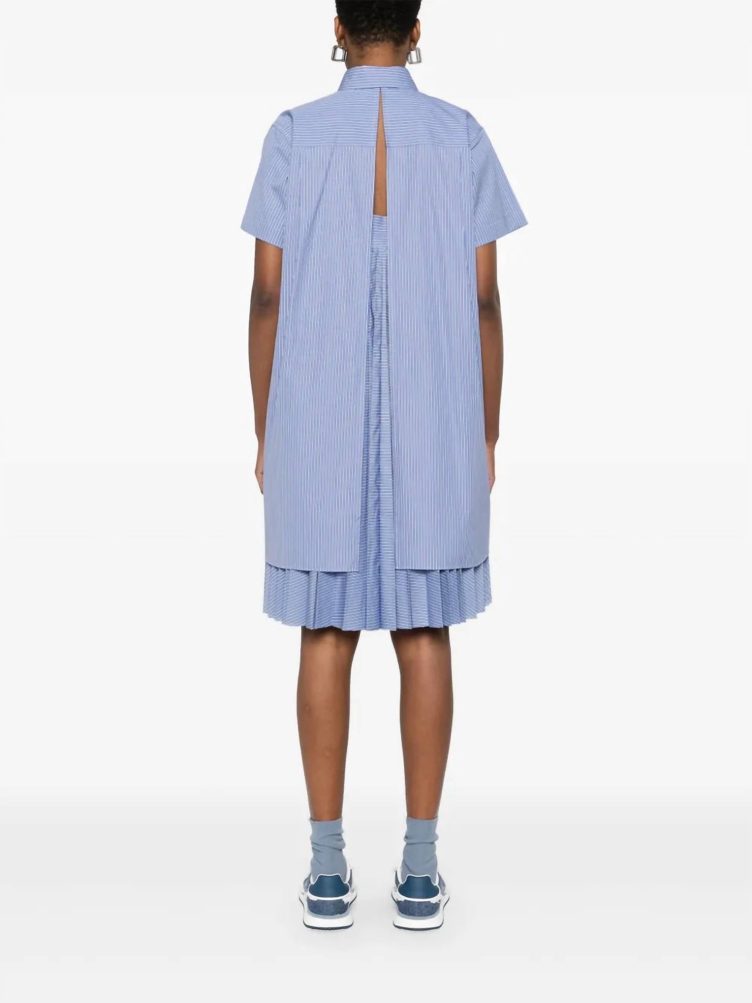 Sacai - Cotton Poplin Stripe Dress