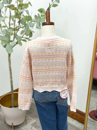 Heart & Arrow - Floral Pointelle Knit Sweater