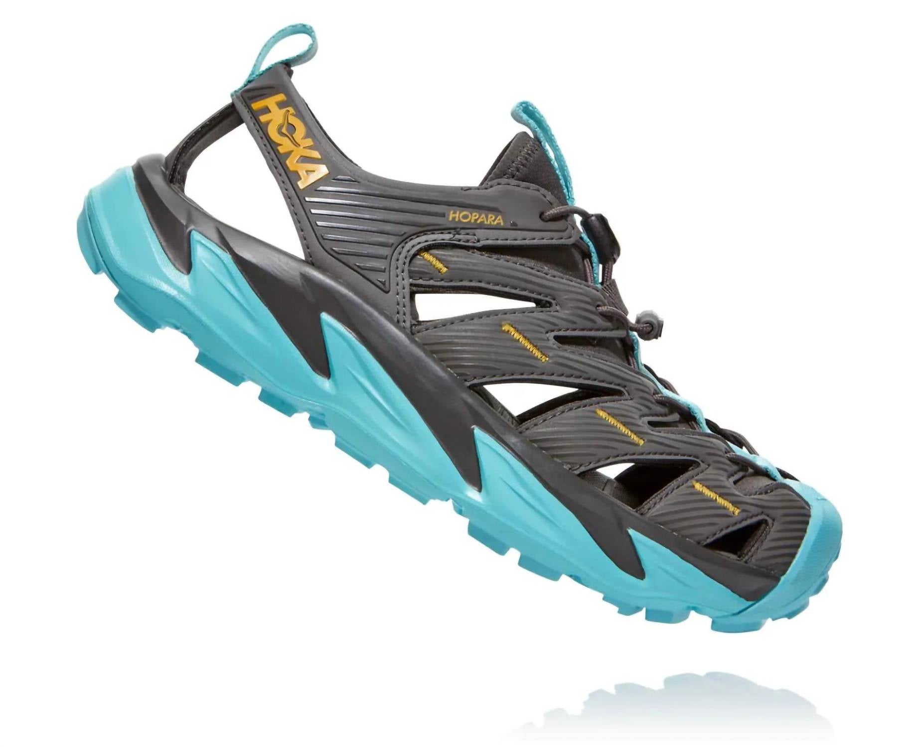 Hoka Women's Hopara Hiking Shoes in dark gull grey antigua sand - women's shoe - detail view