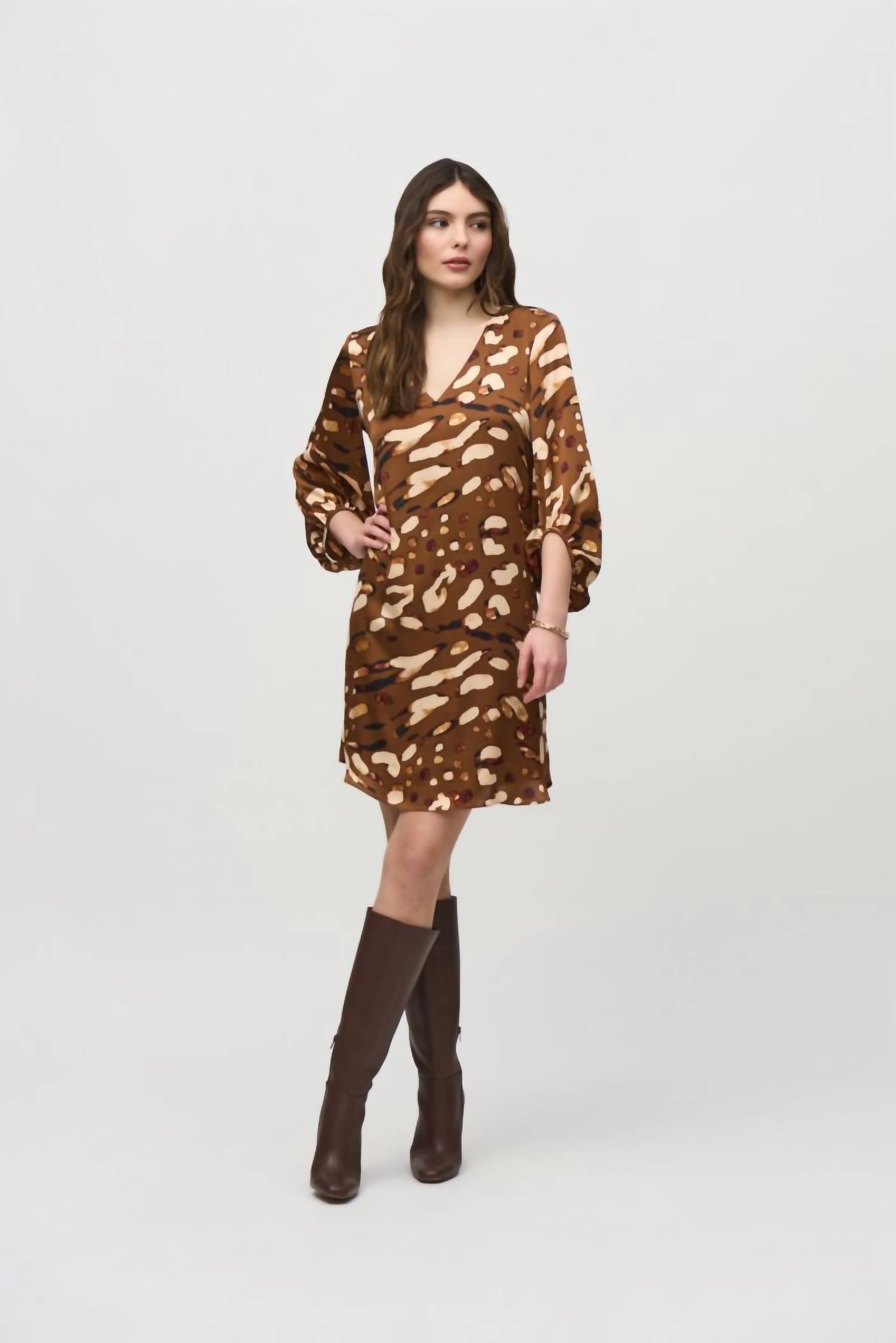 Joseph Ribkoff - Animal Print Satin Shift Dress