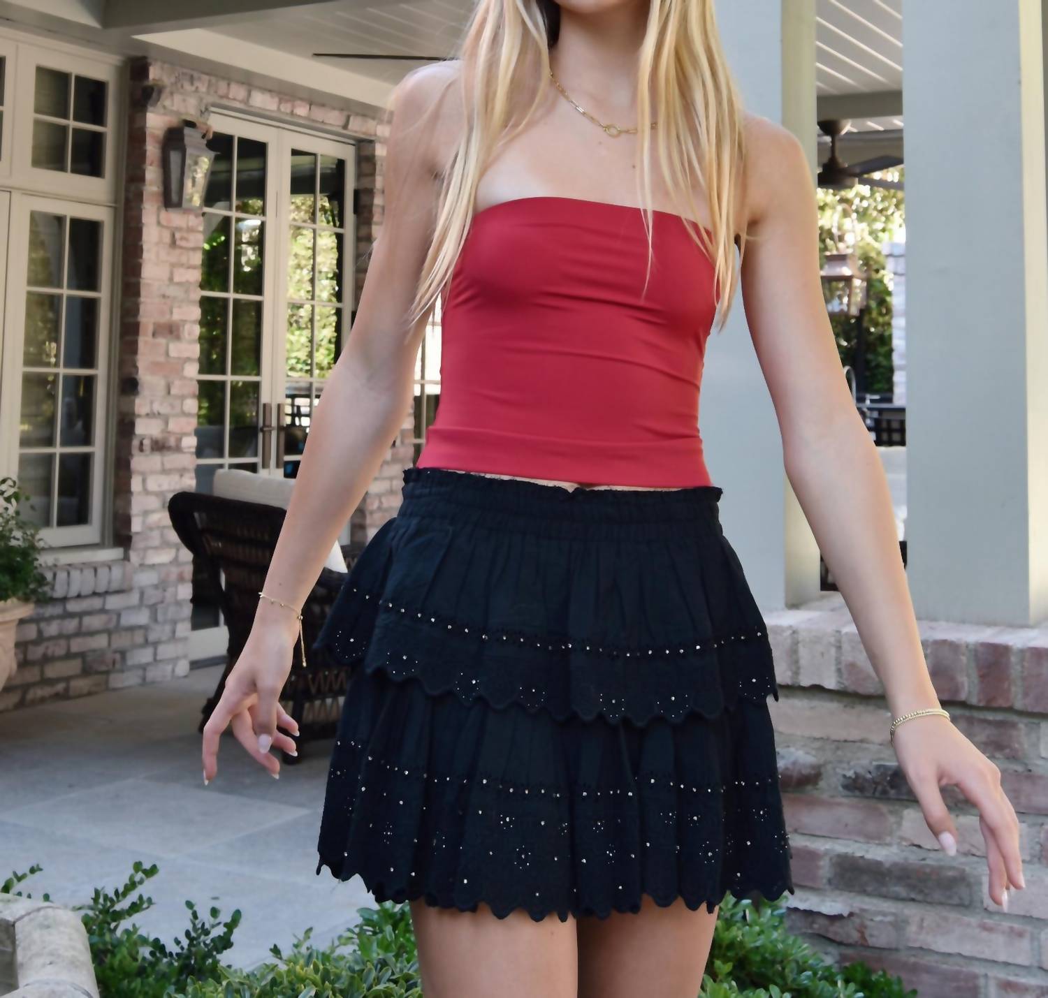 8apart Junior Women's Jax Tube Top in red - women's shirt