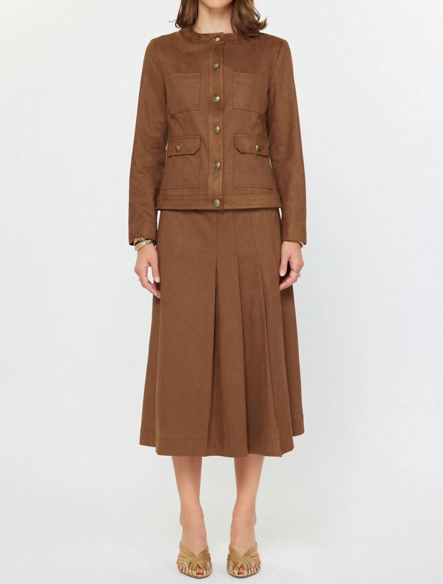 Current Air - Willow Suede Jacket with Antique Button Details