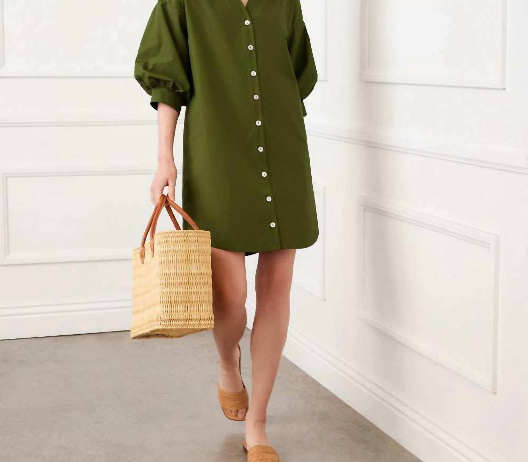Karen Kane - Lantern Sleeve Button-Front Dress