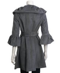 Ryu - Women's Pintuck Detailed Double Button With Waist Tie Coat