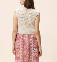 Cleobella Astra Crochet Crop Top in parchment - women's tank top - view 4