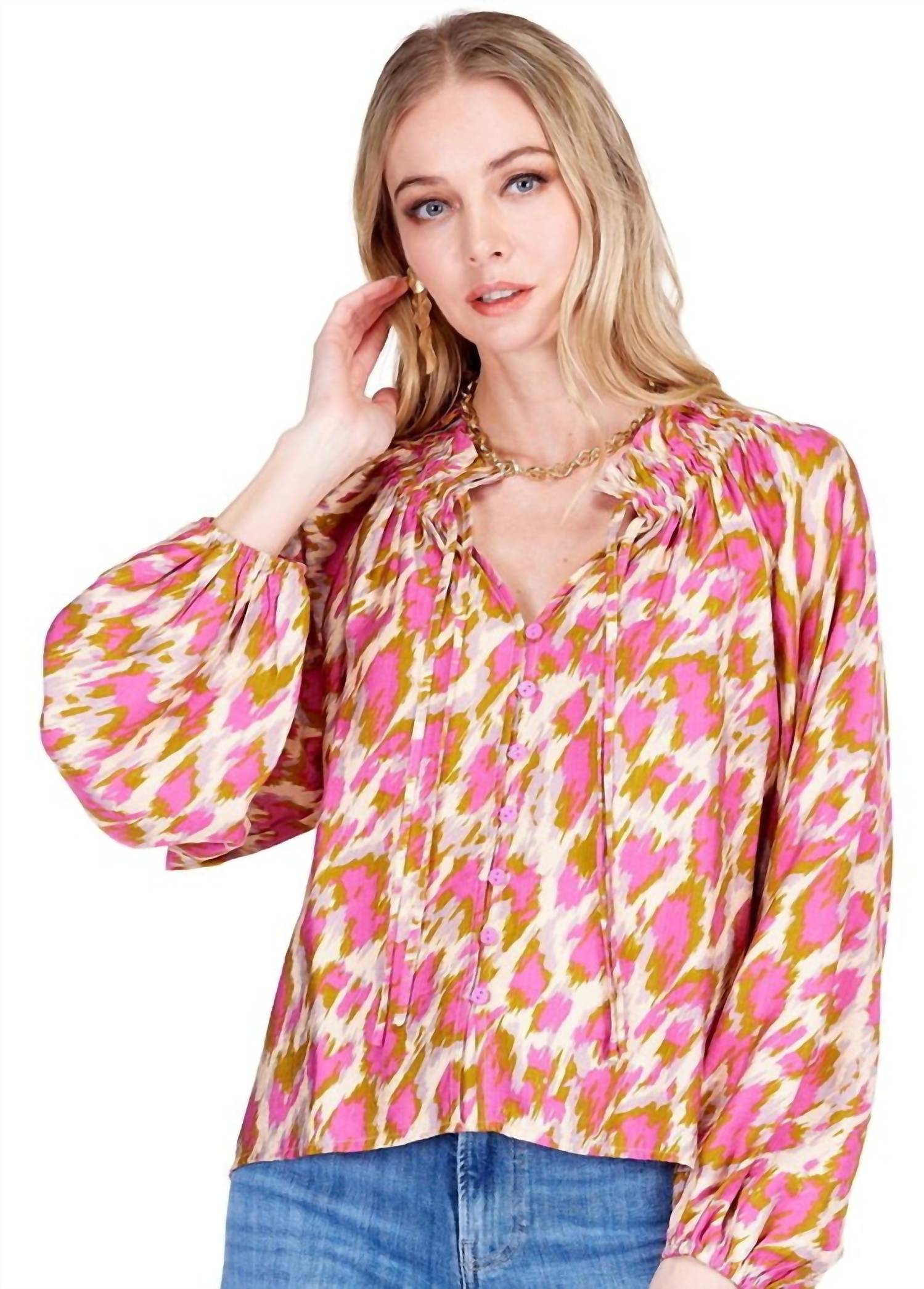 Joy Joy - Elastic Neck Peasant Blouse