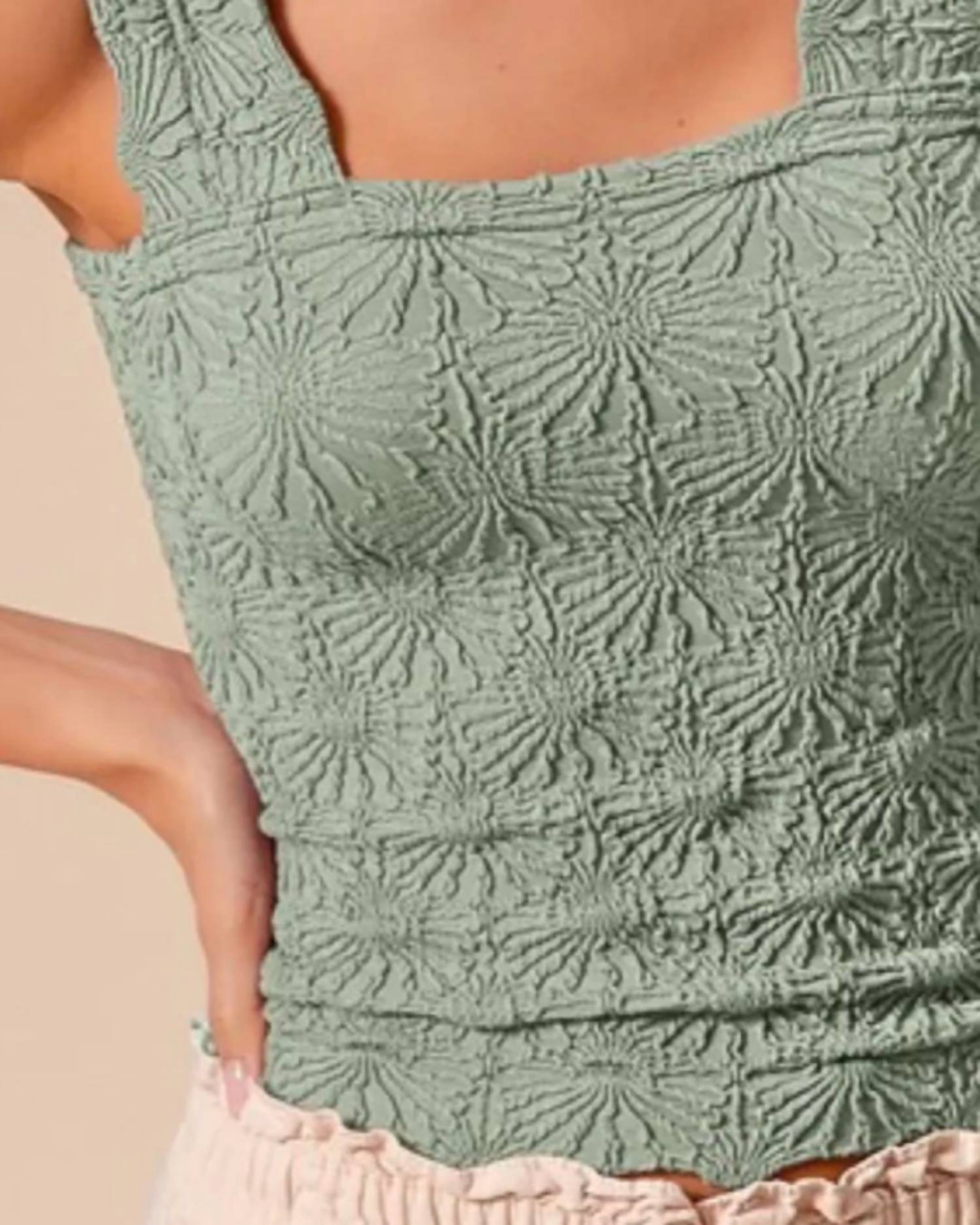 So Me - Floral Jacquard Seamless Tank Top