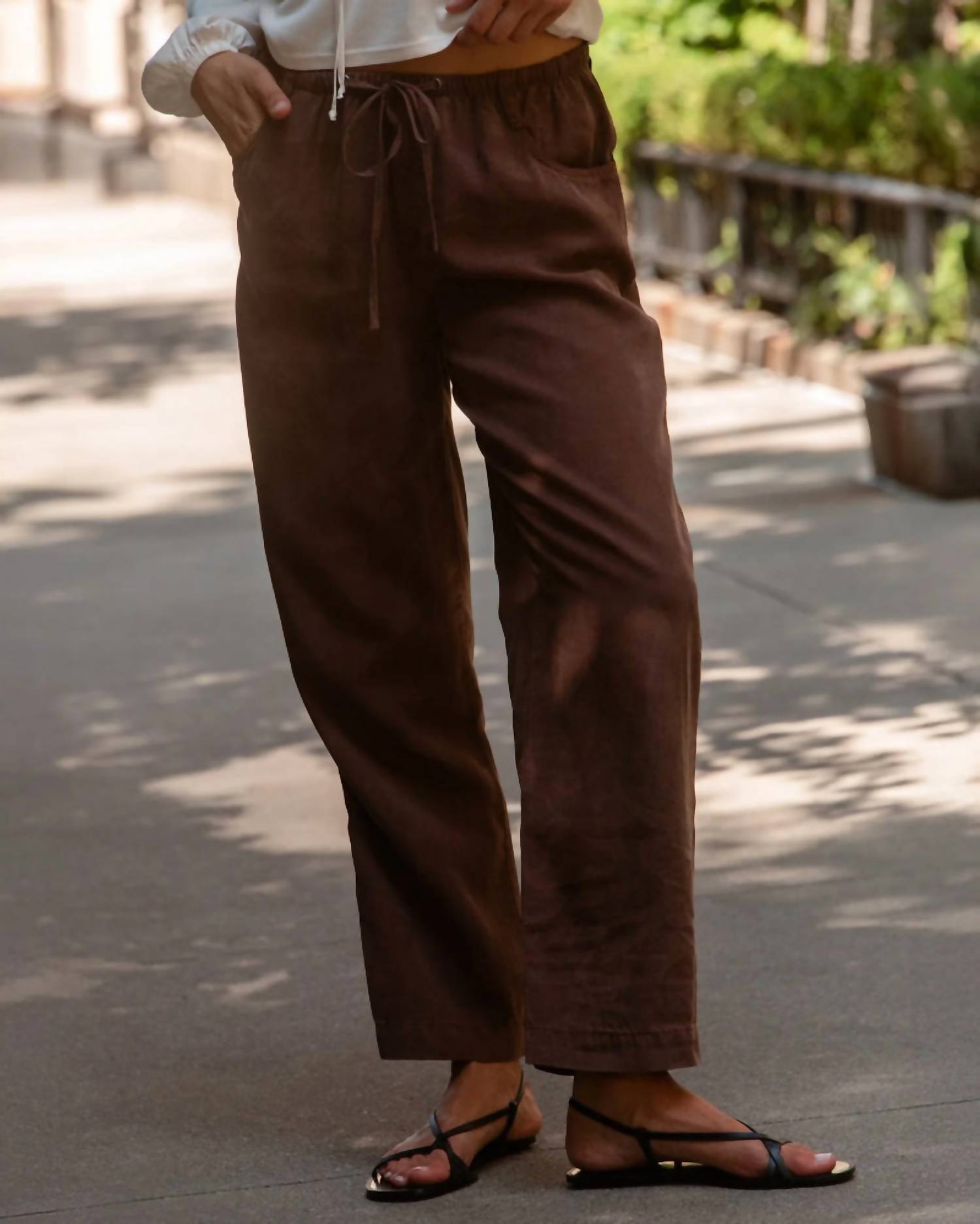 Bella Dahl Pull On Trousers in saddle brown - women's pants - view 6