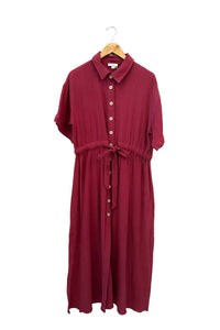 Easel - Women's Button Up Gauze Dress