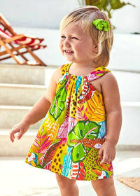 Mayoral - Bright Colored Leaves Printed Dress