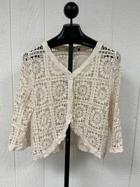 Origami Women's Crochet Cardigan in natural - women's cardigan