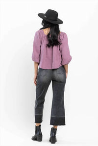 Judy Blue - Women's Kiana Leased Hem Wide Leg Crop Jeans