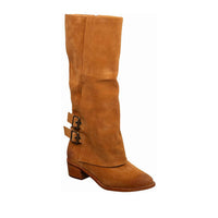 Antelope Women's Tessa Tall Suede Boots in cognac brown - women's shoe