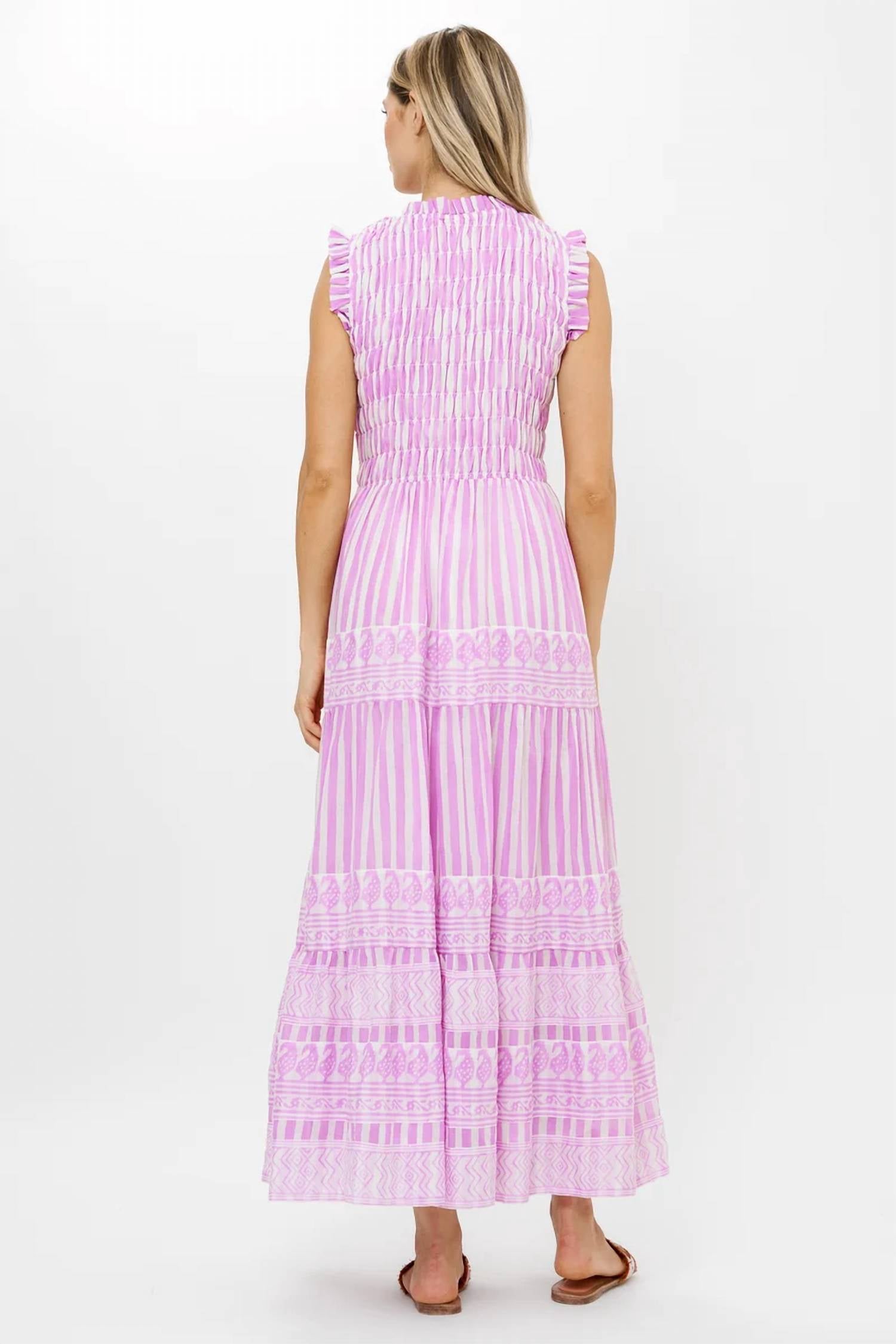 Oliphant - Sleeveless Smocked Maxi Dress