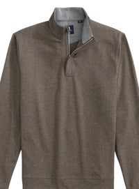 JOHNNIE-O Men's Rubin Bison Pullover Sweater in brown - men's sweater - detail view