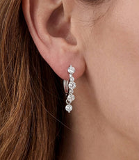 Native Gem - Women's Dangling Crystal Huggie Earrings