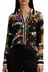 Alice + Olivia - Willa Printed Silk Button-up Shirt