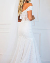 Andrea & Leo Couture - Jolie Off Shoulder Lace Mermaid Wedding Dress