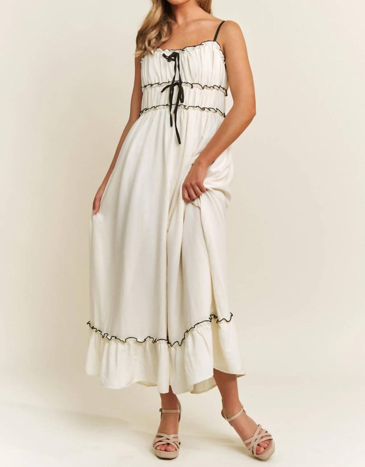 Sweet Generis - Romantic Contrast Tank Midi Dress