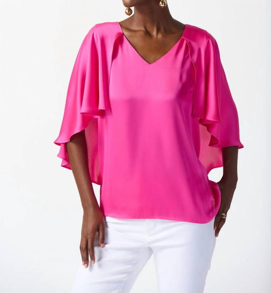 Joseph Ribkoff - V-neck Flutter Sleeve Pullover
