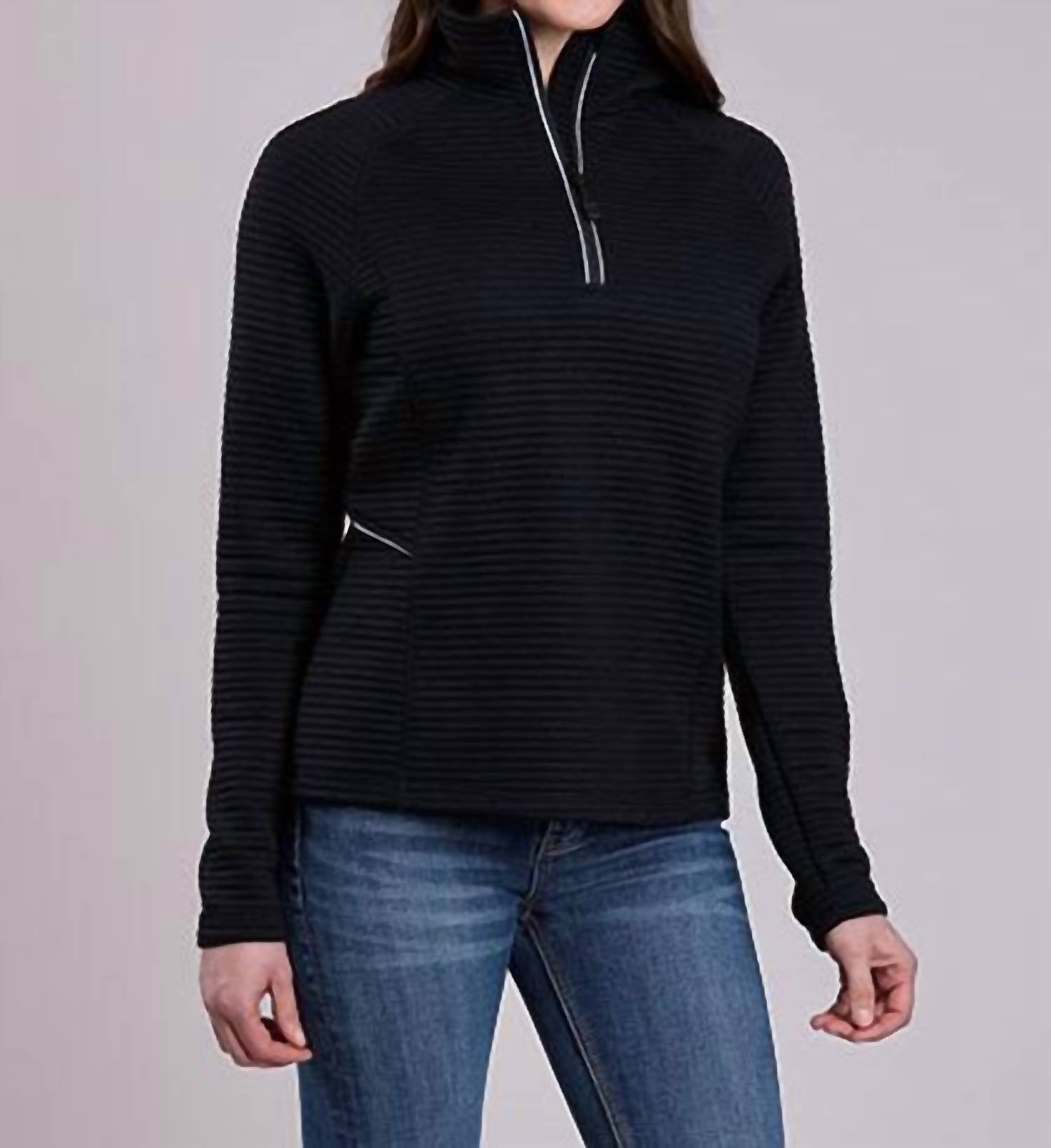 Roper - Womens Outwear Poly Ribbed Pullover 3/4 Zip Jacket