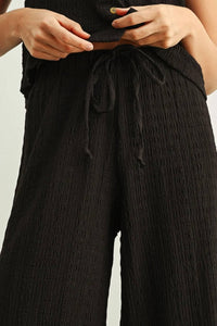 Miou Muse - Textured Wide-leg Pant