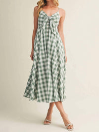 Mustard Seed - Miranda Tie Front Gingham Midi Dress