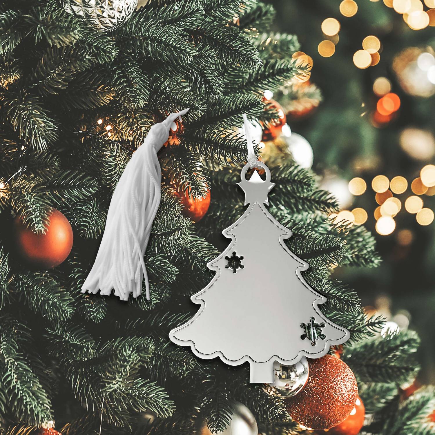 Creative Gifts International - Holiday Tree Shaped Ornament With Snowflake Cutouts