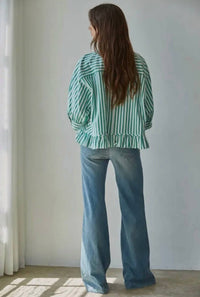 By Together - Woven Cotton Striped Button Down Shirt
