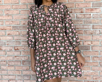 umgee Women's Autumn Charm Dress in brown - women's dress - detail view