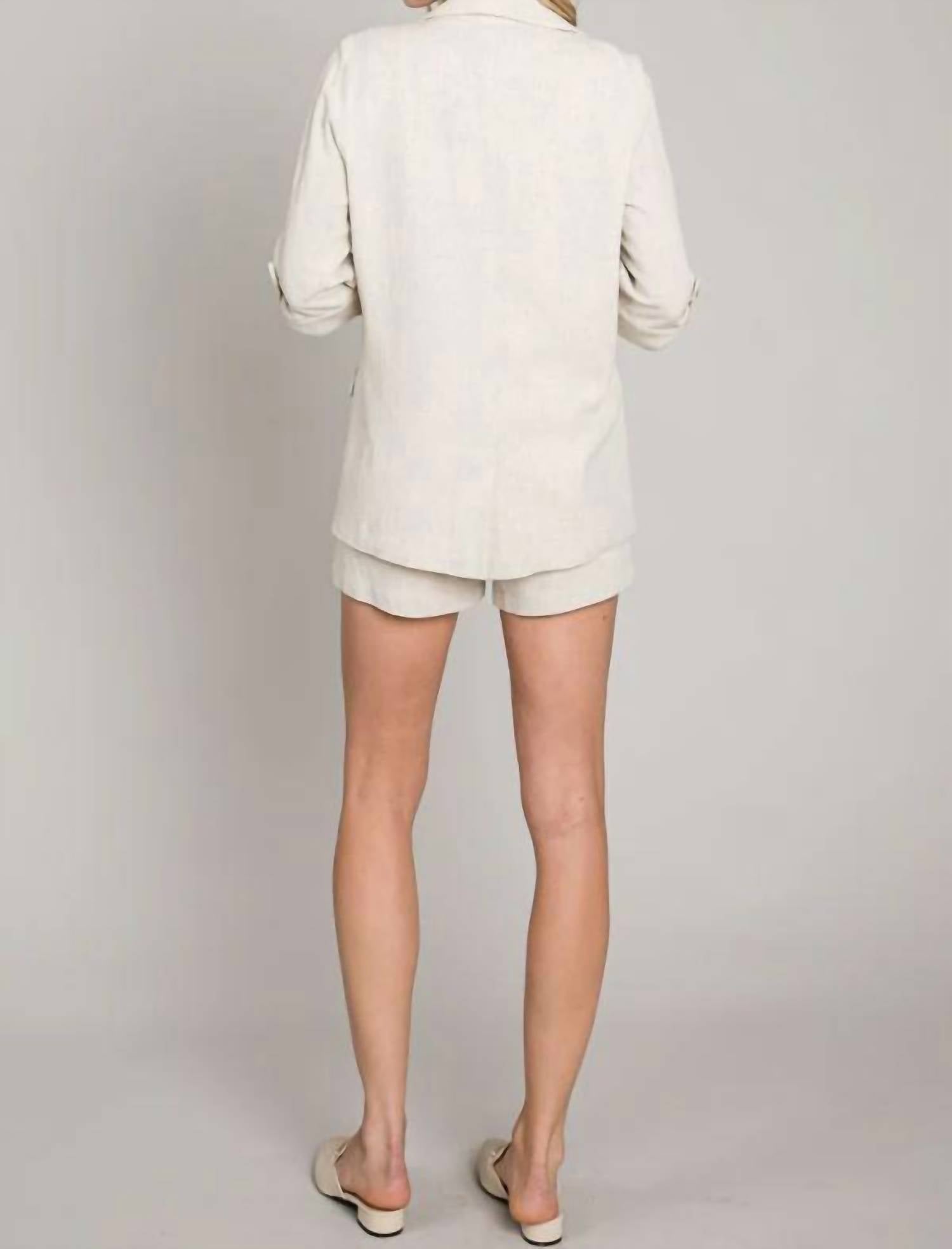 Allie Rose - Linen 3/4 Roll Tab Sleeve Jacket