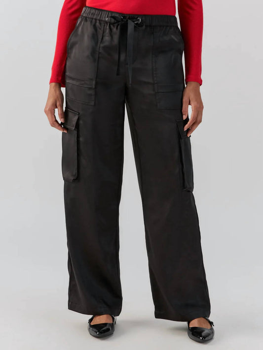 Sanctuary - Satin Cargo Wide Leg Pants