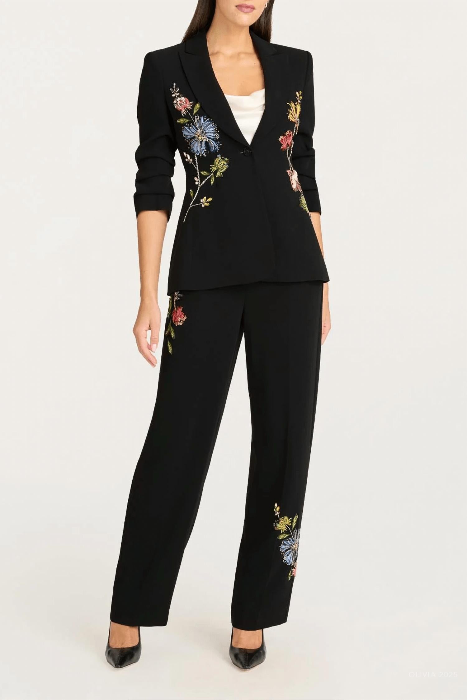 Cinq A Sept - Floral Mixed Media Harlan Pants
