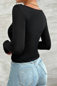 So Me - Deep V Neck Low Cut Twist Elastic Top