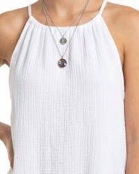 Aruba Blue Midi Cover Up Dress in white - women's dress - detail view