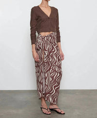 Enza Costa - Linen Open Knit Cropped V Neck Cardigan