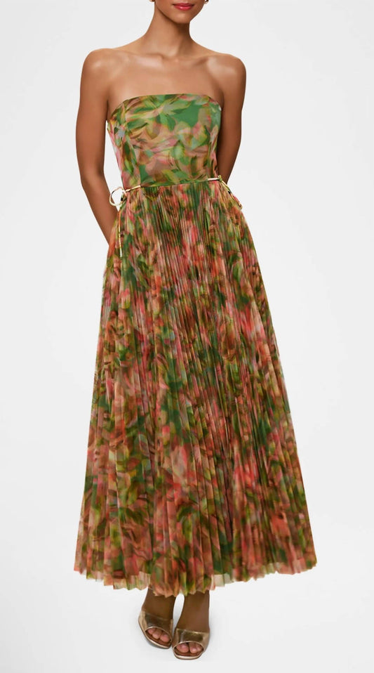Hutch - Costella Pleated Floral-print Tulle Gown