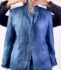 Imp Of The Perverse - Women's Double Dyed Linen One Of A Kind Jacket