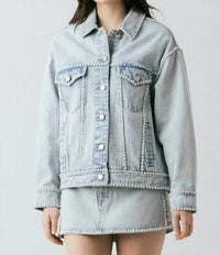 Blanknyc - Tiebreaker Pearl Trim Denim Jacket