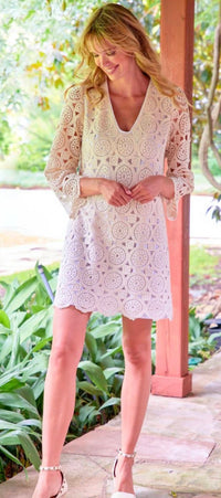 Finley Emily Crochet Dress in cream - women's dress