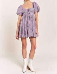 In The Beginning - Puff Sleeve Mini Dress