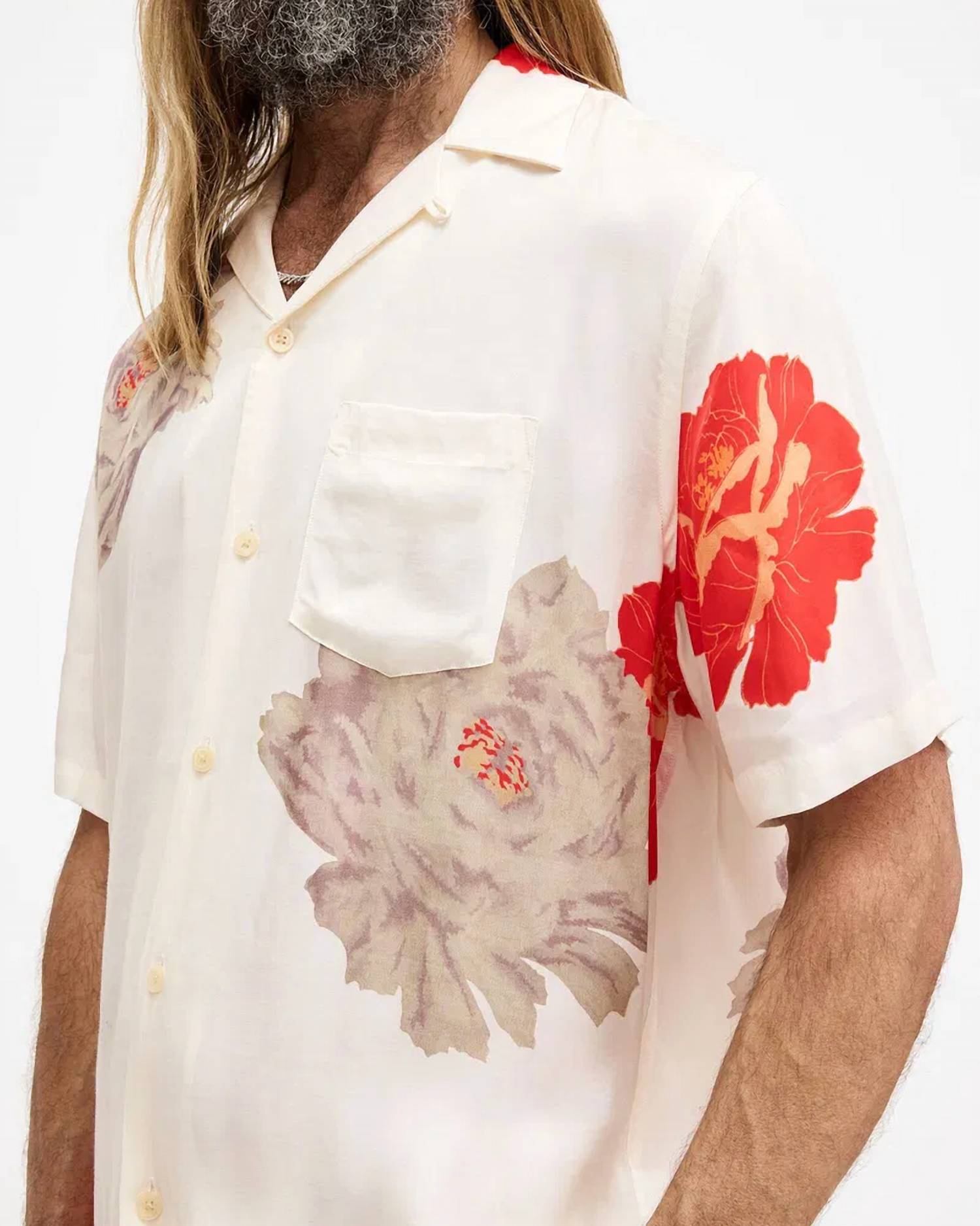 Allsaints - Roze Button Down Short Sleeve Shirt