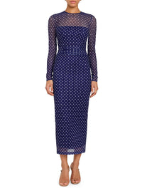 Amanda Uprichard Zoey Dress in navy polka dot - women's dress