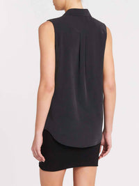 Equipment Sleeveless Slim Signature Top in true black - women's tank top - alternate view